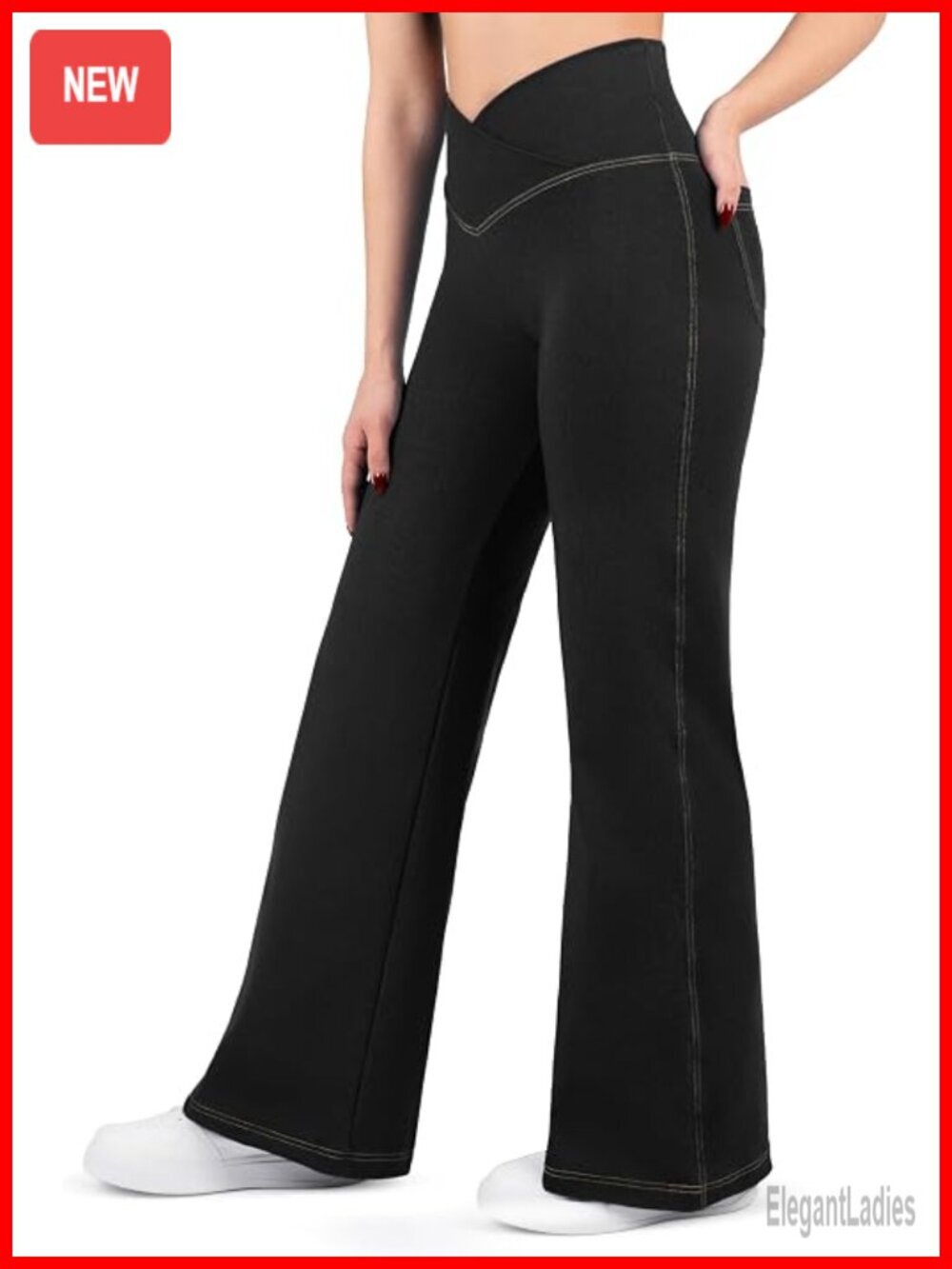 Wide Leg Crossover Jeggings with Tummy Control